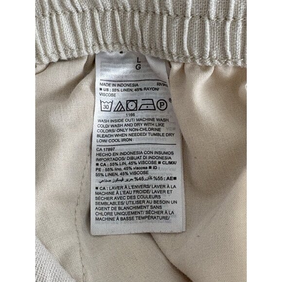 Old navy Womens Pants Size Large Tan Linen Blend Pullon Causal Beach - Picture 6 of 10